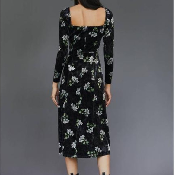 Anthropologie Hutch Velvet Floral Midi Dress - Picture 3 of 9